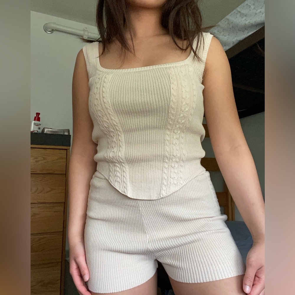 Princess Polly Tank top and Shorts Set Beige